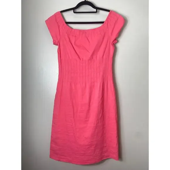Theory | Dresses | Theory Dress 4 Pink Coral Linen Blend Short Sleeve Cocktail Short Mini | Poshmark Theory | Dresses | Theory Dress 4 Pink Coral Linen Blend Short Sleeve Cocktail Short Mini | Poshmark